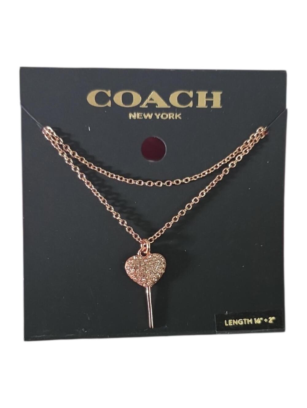 Coach Rose Gold Heart Lollipop Pendant Necklace - Picture 3 of 3